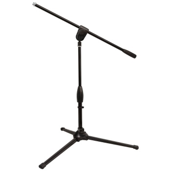 Ultimate Support 07 0101 MC-40B Pro Short Üç Yönlü Ayarlanabilir Bom kollu Tripod Kısa Mikrofon Standı | Kısa Boy Boom Stand Enstrüman Kaydı İçin